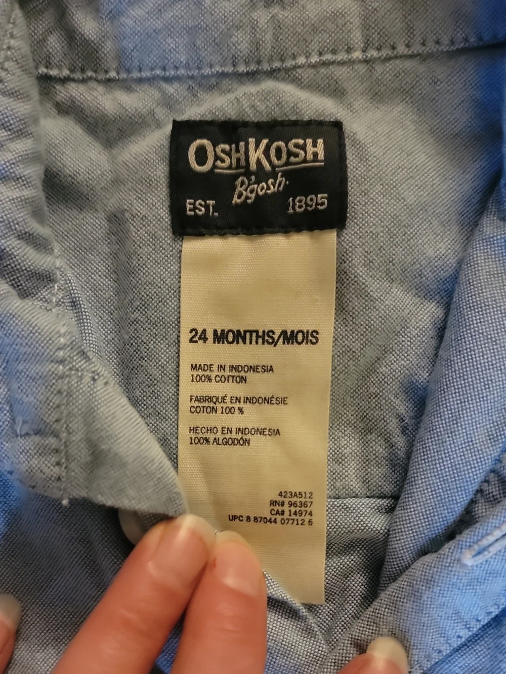 OshKosh B'gosh Light Blue Baby Button-Up Bodysuit